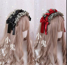 Diadema de estilo gótico japonés Lolita con lazo para el pelo, accesorios para el cabello, banda cruzada, B580 2024 - compra barato