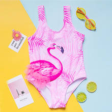 Flamingo Girl Swimwear Kids One Piece Swimsuit 2-8 Years Toddler Girls Bathing Suit Monokini Beachwear Children's Swimming Suit 2024 - buy cheap