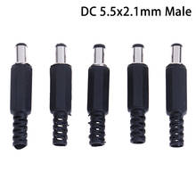 Conector dc macho 5.5*2.1 peças, adaptador de tomada de energia dc para câmeras de cctv, soquete adaptador 2024 - compre barato