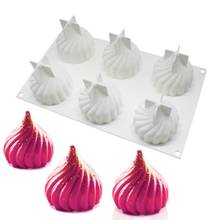 6 Cavity Cone Whirlwind Onion Silicone Cake Mold For Kitchen Baking Chocolate Mousse Truffle Dessert Bakeware Decorating Tools 2024 - buy cheap