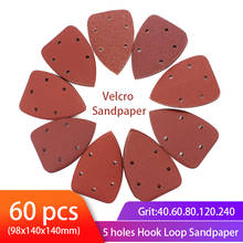 60pcs Mouse Detail Sander Sandpaper Triangle Sanding Paper Hook and Loop Assorted 40/60/ 80/100/120/180/ 240 Grits Abrasive Tool 2024 - buy cheap