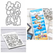 2pcs/lot Beach Babes Stamp Cute Little Animals Clear Stamps set and Coordinating Metal dies for DIY Scrapbooking Card Craft 2024 - buy cheap