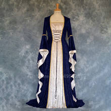 Женский костюм принцессы на Хэллоуин, длинное платье в европейском средневековом ретро-стиле, элегантное маскарадное платье с квадратным воротником 2024 - купить недорого