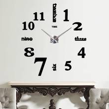 DIY Large Wall Clocks Modern Design Mute Acrylic Digital 3D Wall Clock Sticker English Letter Big Clock Home Decor 2024 - buy cheap