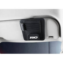 Visera multifunción de cuero PU para coche, tarjetero, soporte para gafas, organizador de bolígrafos, accesorios para Kia Rio 2024 - compra barato