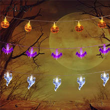 Linha de luz de led decorativa, corda de luz de abóbora morcego decorativo halloween fantasma suprimentos para festa de dia das bruxas rl216 2024 - compre barato
