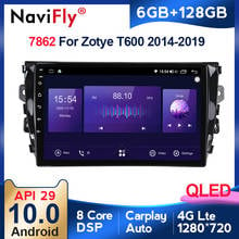 DSP 6G + 128G Android 10 QLED 4G LTE Car Multimedia Video Stereo Player For Zotye T600 2014 - 2019 GPS Navigation SWC WIFI 2024 - buy cheap