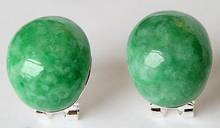 Pendientes de jade verde Natural de plata 925 de estilo simple 2024 - compra barato