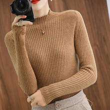 Autumn Winter Cashmere Sweater Women Wool Pullover Women's  Cashmere Half Turtleneck Sweater Pullover Soft  Woman Sweaters 2024 - buy cheap