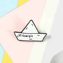 Paper Boat Brooches Cute Enamel Pins Badges Shirt Backpack Denim Cartoon Ferry Button Lapel Pin Jewelry For Kids Friends Jewelry 2024 - buy cheap