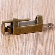 Vintage Brass Padlock for Jewelry Wooden Box Catch Lock with Key 2024 - buy cheap
