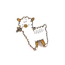 Broche alpaca ovelha esmaltado com alfinete, broche de metal com emblema de desenho animado para mulheres, homens, crianças, jeans, bolsa, camisa, colarinho, acessórios, joias 2024 - compre barato