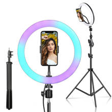 6/10/12Inch RGB LED Ring Light Selfie Ring Lamp 15 Colors 3 Model With Tripod Stand USB Plug For YouTube Live Makeup Photography 2024 - buy cheap