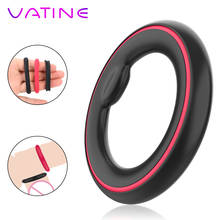 VATINE 3 in 1 Silicone Male Chastity Cage Device Delay Ejaculation Penis Ring Extender Cock Ring Sex Toys for Men Adult Products 2024 - buy cheap