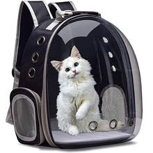 Gato portador saco pacote respirável pet transparente mochila pequeno gato viagem espaço cápsula gaiola pet transporte saco transporte para gatos 2024 - compre barato