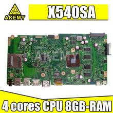 Nueva placa base para portátil X540SA 8GB-RAM 4 núcleos CPU REV 2,0 para Asus X540 X540S X540SA X540SAA placa base para portátil prueba ok 2024 - compra barato