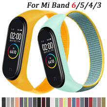 Bracelet for mi band 5 6 Strap Nylon loop smart watch Belt pulsera correa Miband 5 Wristband for xiaomi Mi band 4 3 strap 2024 - купить недорого