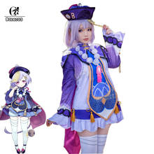 ROLECOS Game Genshin Impact Qiqi Cosplay Costumes Coat Dresses Cosplay Halloween Cosplay Costumes With Hat Set 2024 - buy cheap