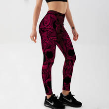 Calças legging femininas roxa com tecido digital, esportiva, sexy, estampada 2024 - compre barato