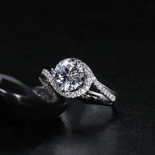 Anillo de oro de 14K de 100%, anillo de boda con diamante de moissanita VVS de color D, 1ct, 2ct, con certificado nacional D03 2024 - compra barato