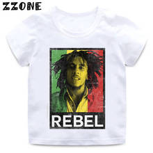 Boys and Girls Jamaica Singer Bob Marley Reggae Rastafari Print T shirt Baby Funny White T-shirt Kids Summer Clothes,HKP5208 2024 - buy cheap