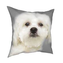 Bichon Frise White Puppy Pillowcase Home Decor Dog Cushion Cover Throw Pillow for Home Polyester Double-sided Printing Creative 2024 - buy cheap