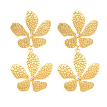 New Arrival Fashion Brand Vintage Drop Earrings Jewelry Baroque Wind Gold Flowers Branch Dangle Earrings for Women Gift 2024 - buy cheap