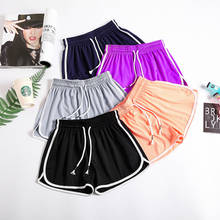 Solid Cotton Elastic Waist Shorts Women Casual Summer Loose Sport Shorts Plus Size Female Fashion Streetwear Striped Shorts New 2024 - buy cheap