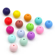 Cute-idea 19mm 1000pcs  BPA Free Eco-friendly Baby Silicone Round Beads Sensory Pearl Teething Necklace colorful chew jewelry 2024 - buy cheap