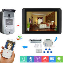 Intercomunicador de vídeo con Control por aplicación, KIT de intercomunicador de 7 pulgadas, LCD, Wifi, inalámbrico, timbre de puerta, RFID, altavoz, cerradura de apertura de puerta 2024 - compra barato