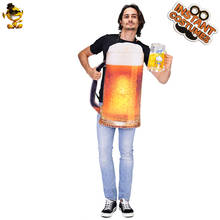 Halloween unisex garrafa cerveja macacão cosplay oktoberfest roupas festa fantasia fantasiar-se adulto trajes de cerveja 2024 - compre barato