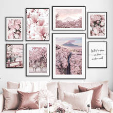 Mount Fuji Cherry Blossoms Deer Cat Wall Art Canvas Painting Nordic Posters And Prints Wall Pictures For Living Room Home Decor 2024 - buy cheap