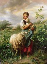 JMINE Div 5D sheep little girl farm Full Diamond Painting cross stitch kits art High Quality Scenic 3D paint by diamonds 2024 - buy cheap