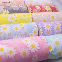 Kewgarden Silk Handmade Tape Riband Wholesale 6CM 12CM Printed Daisy Gauze Organza Ribbon DIY Bowknot Hair Accessories 25 Yards 2024 - buy cheap