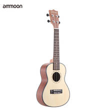 Ammoon 24 "ель Sapele Ukulele розовое дерево гриф 4 струны музыкальный инструмент подарок на Новый год 2024 - купить недорого