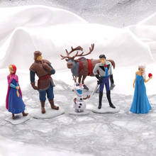Disney Frozen 2 принцесса 6 шт. 5-10 см Анна Эльза Фигурки Кристофф Свен Олаф ПВХ модель куклы Коллекция подарок на день рождения игрушки 2022 - купить недорого