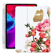 Capa floral e borboleta dourada para ipad, capa 10.9 polegadas para ipad air 4, 2020, quinta, sexta geração, 10.2 polegadas, 8ª geração, 12.9 polegadas pro 2018, mini 4, 5 2024 - compre barato