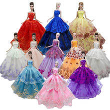 Nk vestido de boneca artesanal, roupa para festa de casamento, vestido fashion para barbie, acessórios de boneca, brinquedo infantil, presente 108 jj 2024 - compre barato