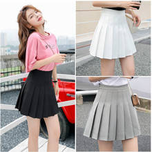 Pleated Skirt Solid Color Skirt High Waist Skirt a Word Woman Skirts Mujer Faldas Saias Mulher 2024 - buy cheap