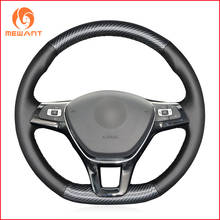 MEWANT Black PU Carbon Fiber Car Steering Wheel Cover for Volkswagen VW Golf 7 Mk7 New Polo Jetta Passat B8 Tiguan Sharan 2024 - buy cheap