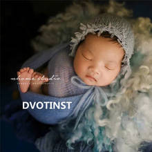 Dvotinst Newborn Baby Photography Props Knit Crochet Cute Soft Bonnet Hats Fotografia Accessories Studio Shoots Photo Props 2024 - buy cheap