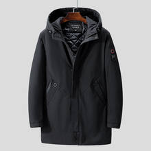 Высококачественная зимняя мужская куртка с капюшоном, плотная теплая парка, Повседневная тонкая мужская длинная куртка с хлопковой подкладкой, 4XL-10XL 2024 - купить недорого