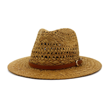 Модная шляпа 2021 соломенная Федора шляпа женская панама шляпа летняя женская шляпа sombrero playa лента унисекс пляжная шляпа от солнца с широкими полями 2024 - купить недорого
