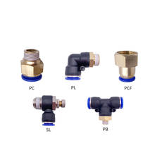 Pneac Brass Pneumatic Compressed Quick Coupling Connector PCF PC PL SL PB 4MM-12mm Hose Tube Air Fitting BSPT Male Thread Pipe 2024 - buy cheap