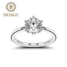 GEM'S балетные 925 пробы серебряные ювелирные изделия шесть зубцов 2.0Ct 8 мм EF цвет Муассанит солитер обручальные кольца для женщин 2024 - купить недорого