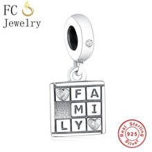 FC Jewelry Fit Original Brand Charm Bracelets 925 Sterling Silver Letter Family Zirconia Crystal Beads Pendant Making Berloque 2024 - buy cheap