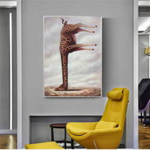 African Animal Giraffe Ramble On Savannah Modern Funny Poster Painting On Canvas Wall Art Picture For Living Room Decoration 2024 - buy cheap