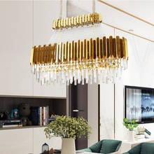 American luxury crystal chandelier modern restaurant chandelier gold living room spiral staircase villa LED lights 2024 - buy cheap