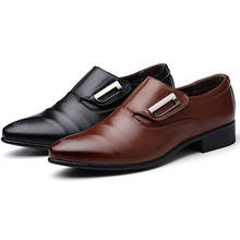Zapatos de vestir clásicos para hombre, calzado Formal elegante, sin cordones, para oficina, color negro 2024 - compra barato