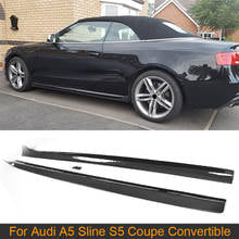 Carbon Fiber Car Body Kits Side Skirts for Audi A5 S-Line S5 Coupe Convertible 2008-2016 Side Door Skirts Apron FRP Black 2024 - buy cheap